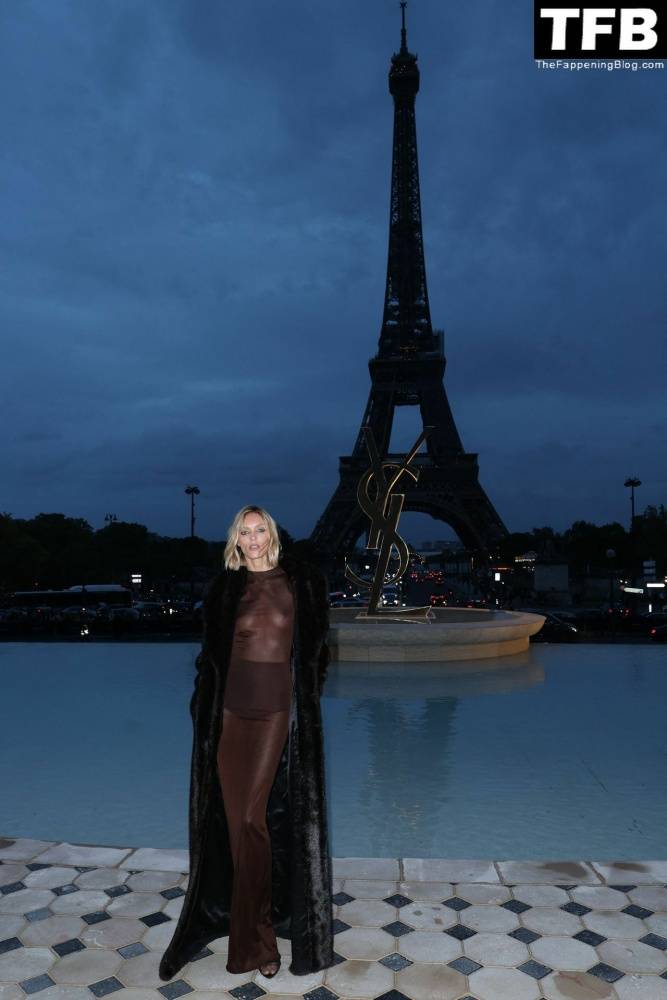 Anja Rubik Flashes Her Nude Tits at the Saint Laurent Womenswear Show in Paris - #29