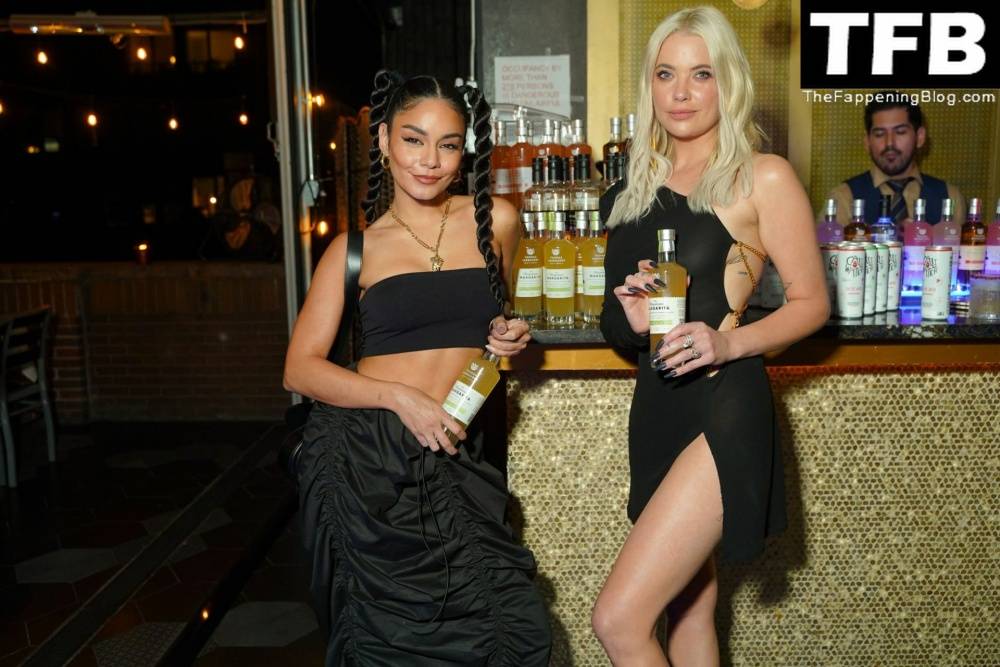 Ashley Benson Flashes Her Nude Tits Wearing a See-Through Dress at Thomas Ashbourne Margalicious Margarita Event - #17