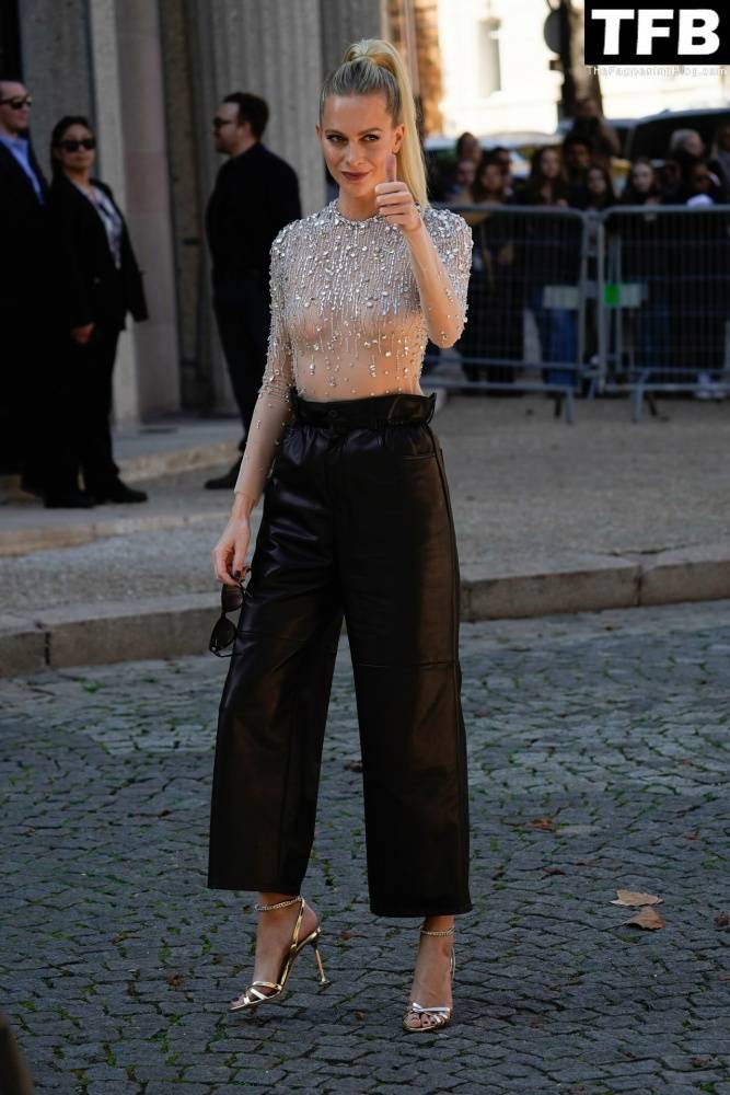 Poppy Delevingne Poses in a See-Through Top at Miu Miu Womenswear Show - #2