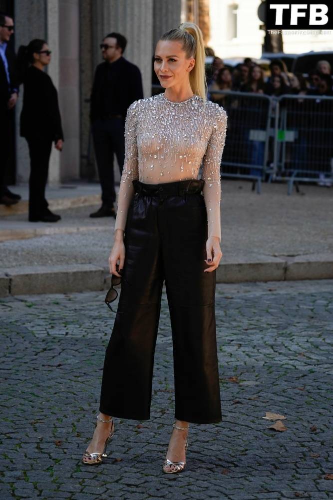 Poppy Delevingne Poses in a See-Through Top at Miu Miu Womenswear Show - #24