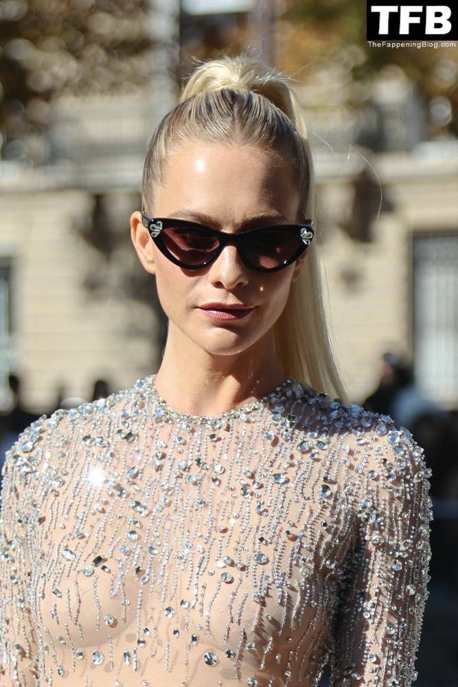 Poppy Delevingne Poses in a See-Through Top at Miu Miu Womenswear Show - #8