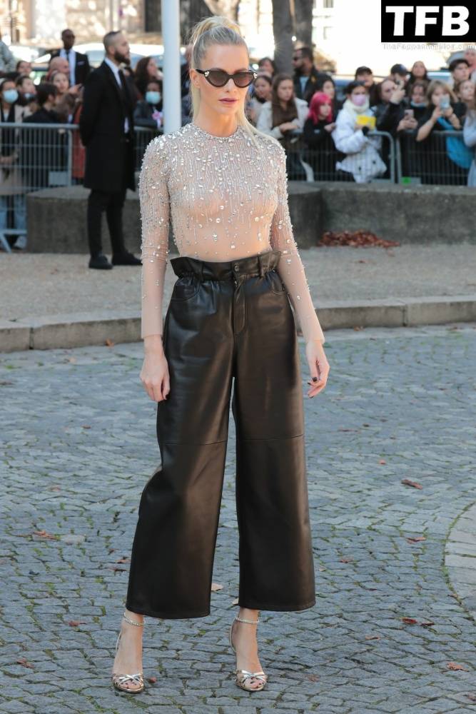 Poppy Delevingne Poses in a See-Through Top at Miu Miu Womenswear Show - #20