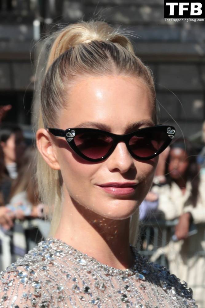 Poppy Delevingne Poses in a See-Through Top at Miu Miu Womenswear Show - #6