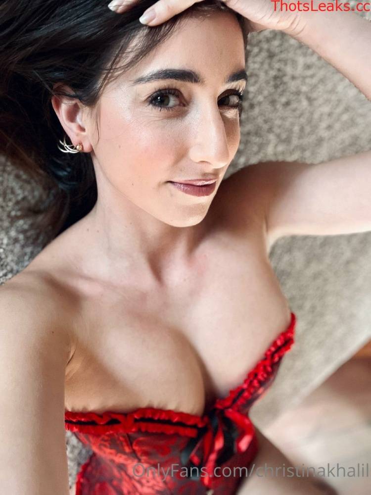 Christina Khalil Red Corset Onlyfans Video Leaked - #1