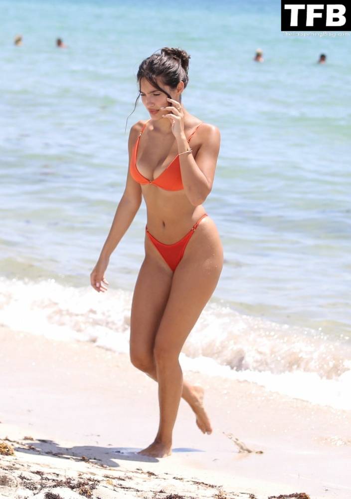 Tao Wickrath Stuns in Small Orange Bikini on the Beach in Miami - #13