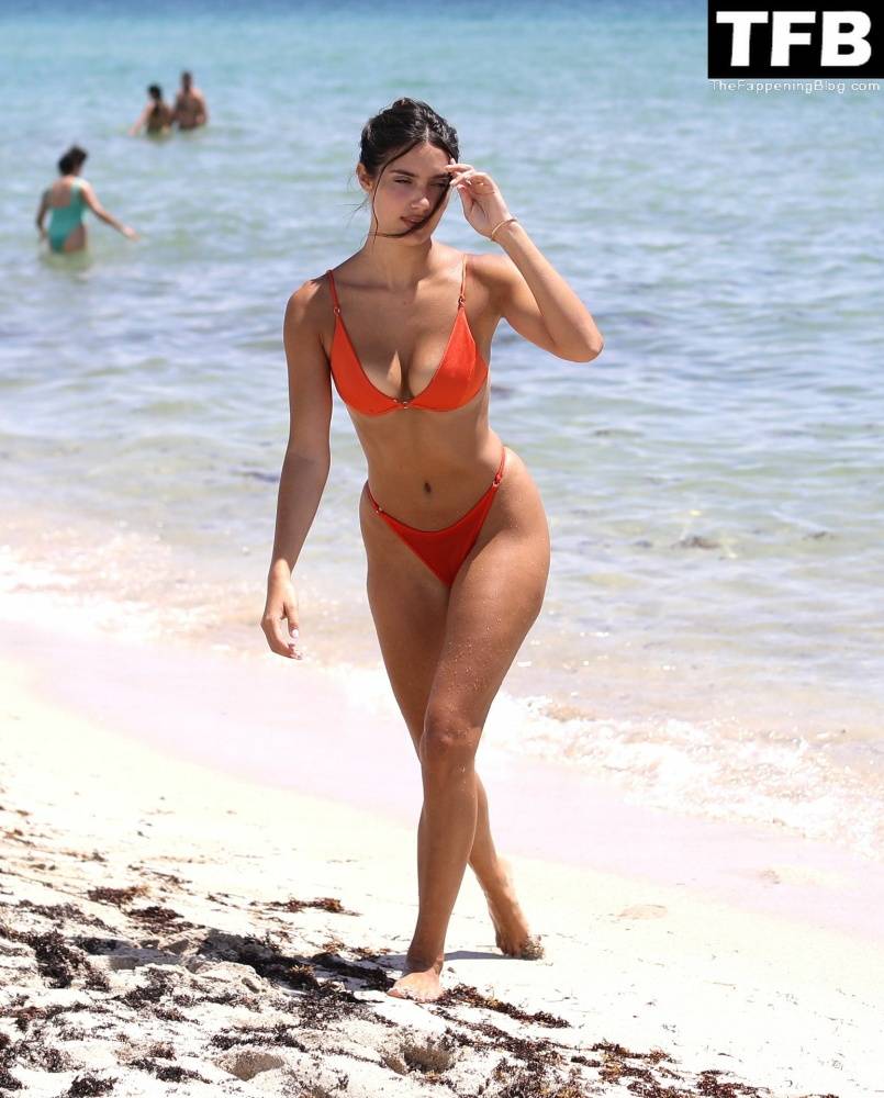 Tao Wickrath Stuns in Small Orange Bikini on the Beach in Miami - #8