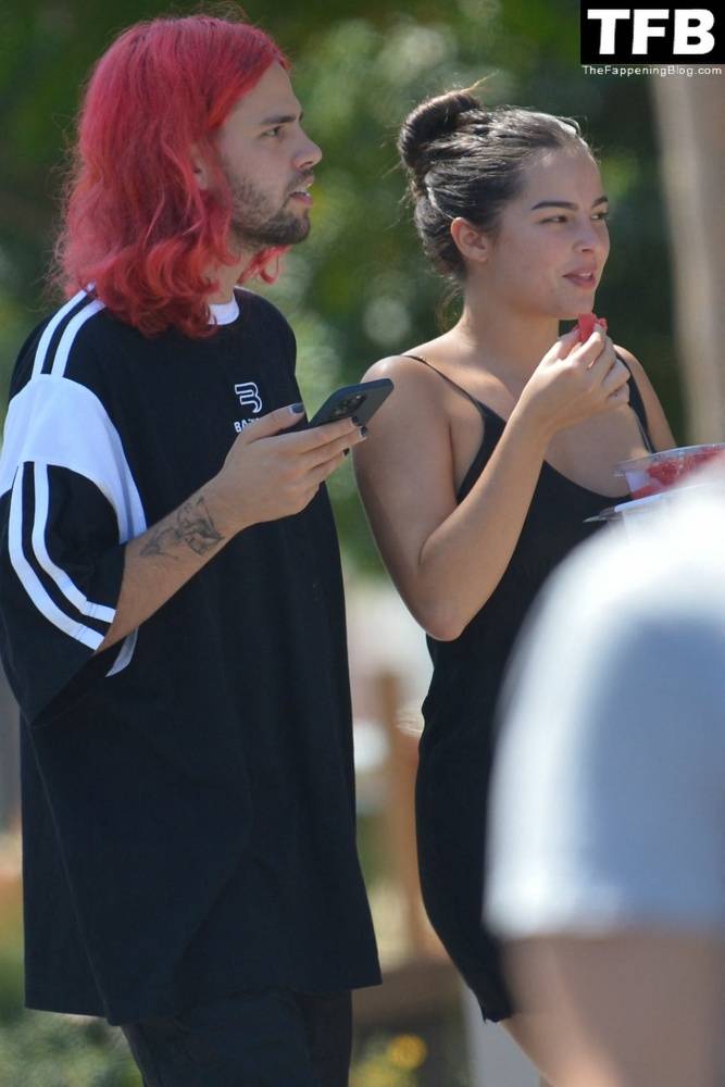 Addison Rae Indulges in Some Refreshing Watermelon While Out in a Tight Skirt with Her Boyfriend - #12