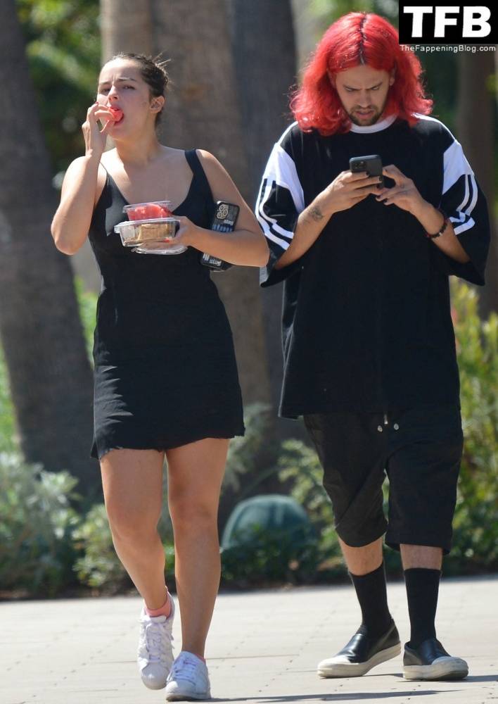 Addison Rae Indulges in Some Refreshing Watermelon While Out in a Tight Skirt with Her Boyfriend - #23