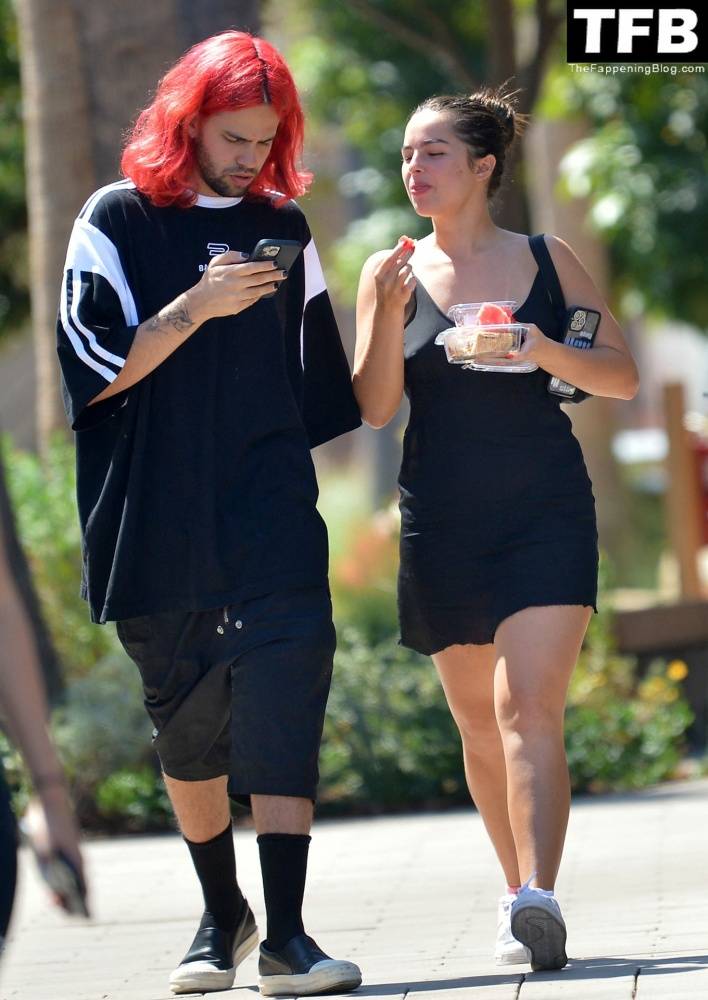 Addison Rae Indulges in Some Refreshing Watermelon While Out in a Tight Skirt with Her Boyfriend - #18