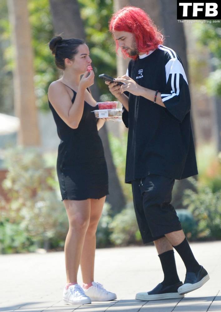Addison Rae Indulges in Some Refreshing Watermelon While Out in a Tight Skirt with Her Boyfriend - #7