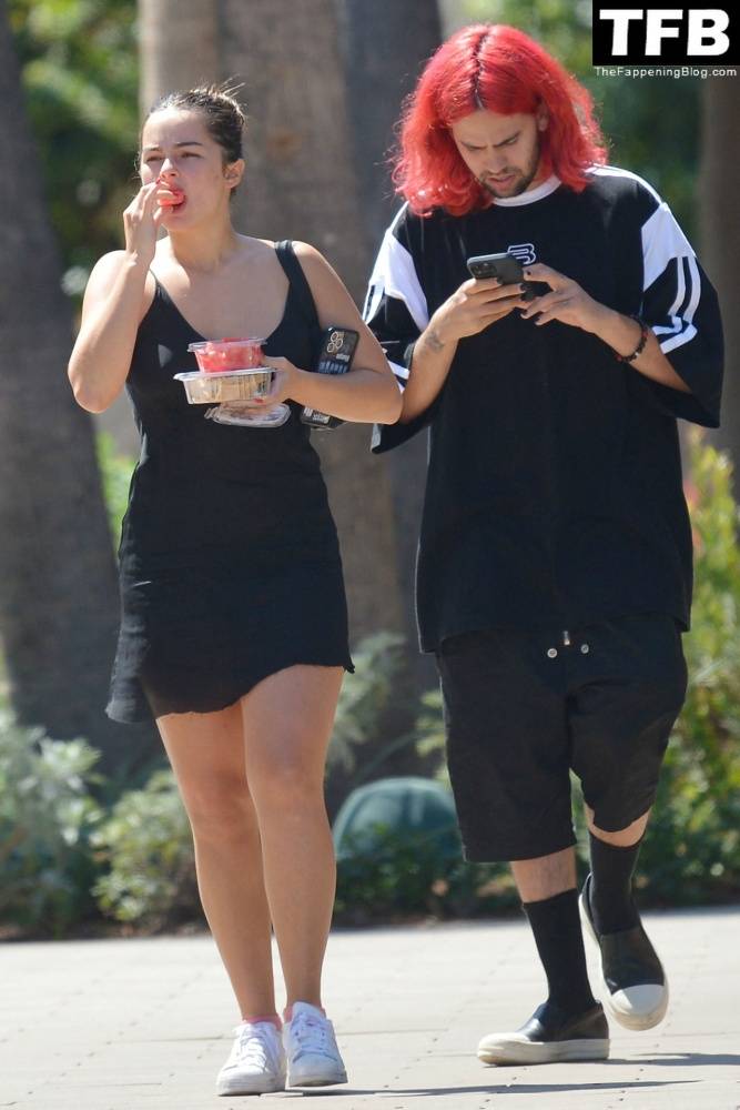 Addison Rae Indulges in Some Refreshing Watermelon While Out in a Tight Skirt with Her Boyfriend - #21