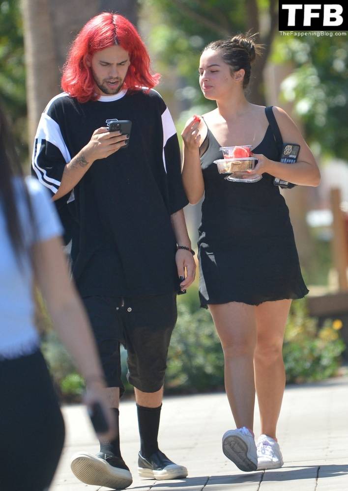 Addison Rae Indulges in Some Refreshing Watermelon While Out in a Tight Skirt with Her Boyfriend - #13