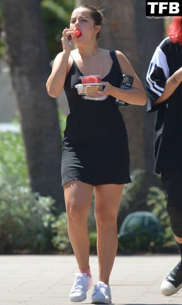 Addison Rae Indulges in Some Refreshing Watermelon While Out in a Tight Skirt with Her Boyfriend - #20