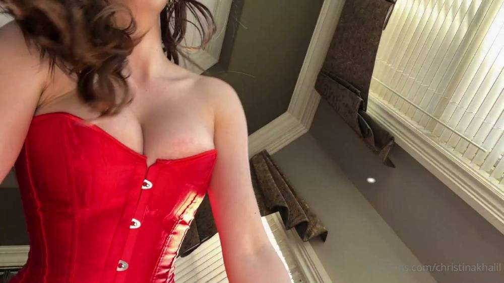 Christina Khalil Red Corset Onlyfans Video Leaked - #9