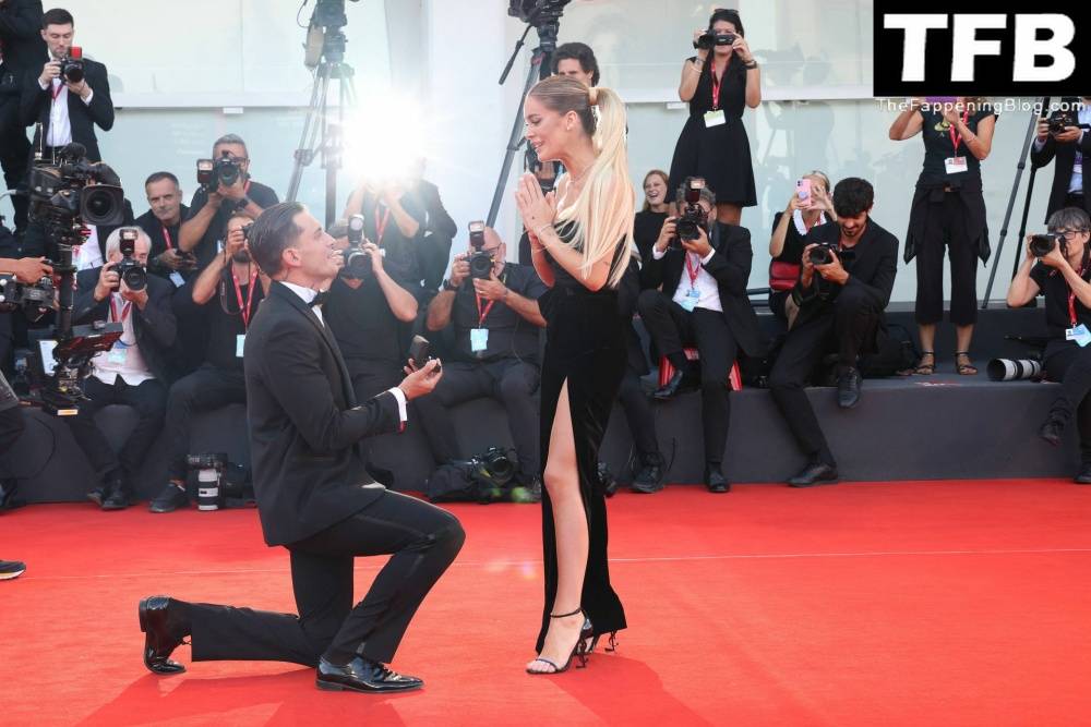 Alessandro Basciano Proposes to Sophie Codegoni During 1CThe Son 1D Red Carpet at the 79th Venice International Film Festival - #93