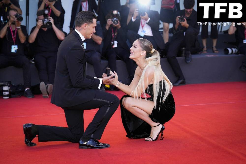 Alessandro Basciano Proposes to Sophie Codegoni During 1CThe Son 1D Red Carpet at the 79th Venice International Film Festival - #71