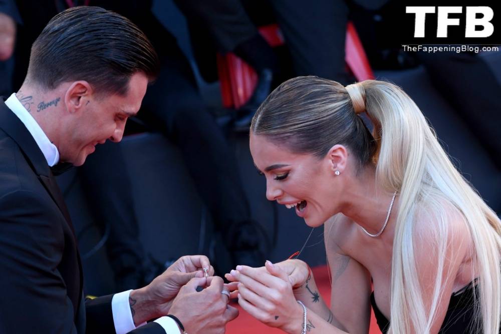 Alessandro Basciano Proposes to Sophie Codegoni During 1CThe Son 1D Red Carpet at the 79th Venice International Film Festival - #36