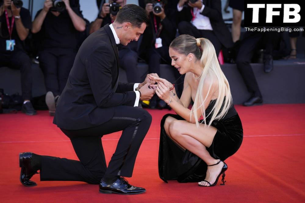Alessandro Basciano Proposes to Sophie Codegoni During 1CThe Son 1D Red Carpet at the 79th Venice International Film Festival - #51