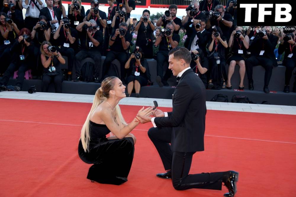 Alessandro Basciano Proposes to Sophie Codegoni During 1CThe Son 1D Red Carpet at the 79th Venice International Film Festival - #38
