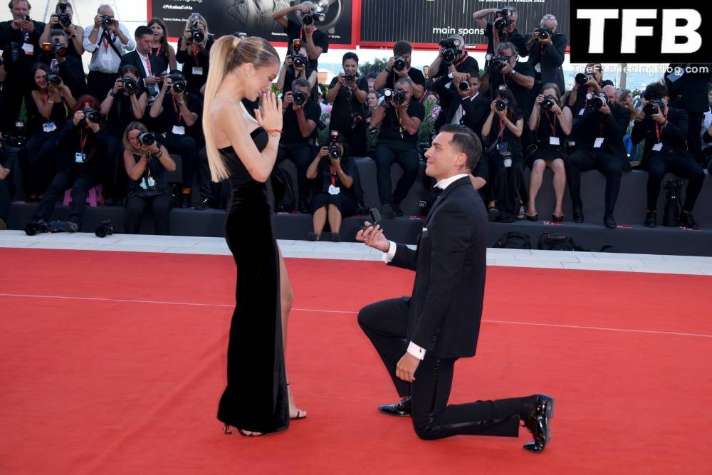 Alessandro Basciano Proposes to Sophie Codegoni During 1CThe Son 1D Red Carpet at the 79th Venice International Film Festival - #82