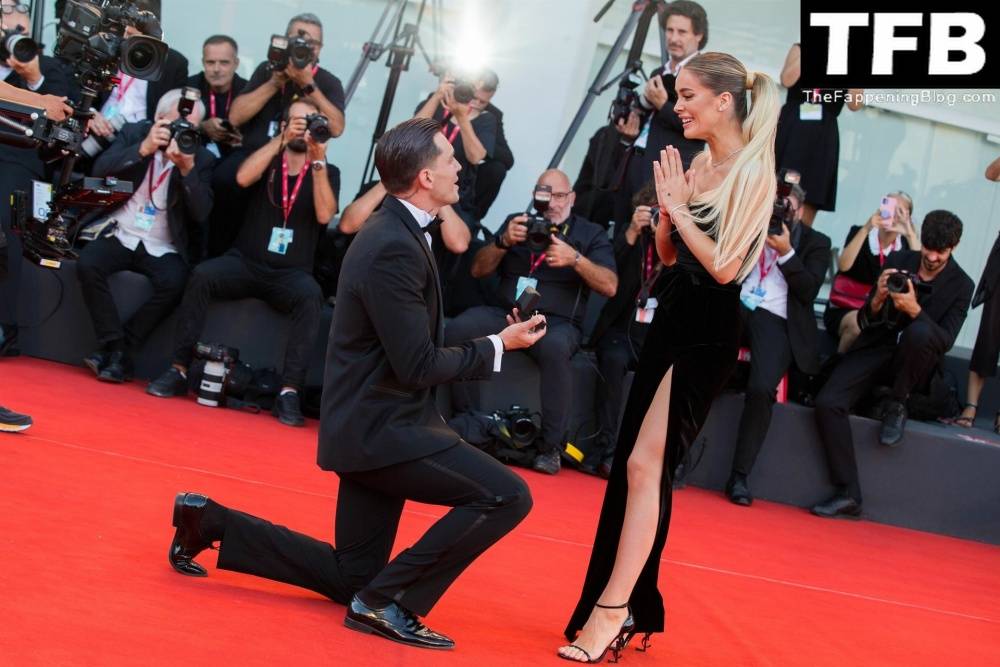 Alessandro Basciano Proposes to Sophie Codegoni During 1CThe Son 1D Red Carpet at the 79th Venice International Film Festival - #80