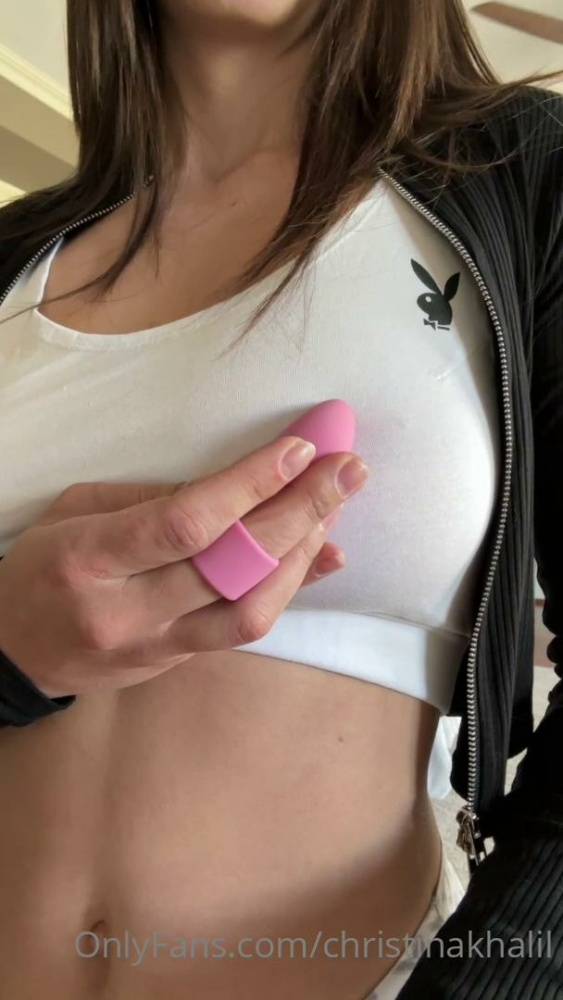 Christina Khalil See Through Wet Nipple Strip Onlyfans Video Leaked - #1