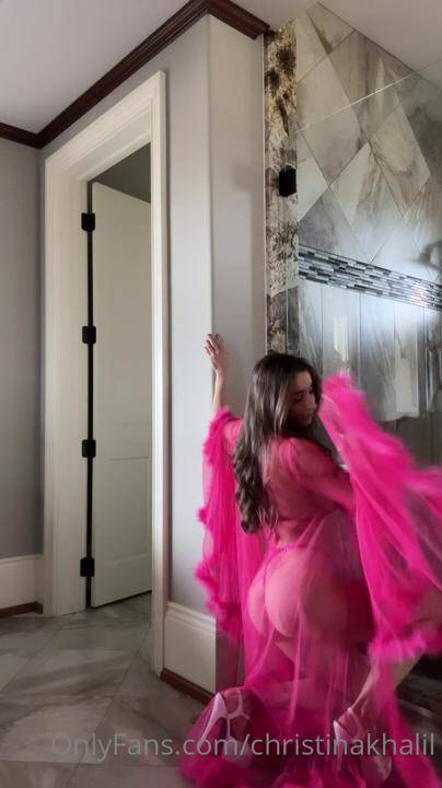 Christina Khalil Pink Micro Bikini Tease Onlyfans Video Leaked - #1