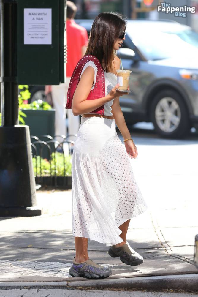 Emily Ratajkowski Stuns in a White Crop Top & See-Through Skirt in NYC (43 Photos) - #16