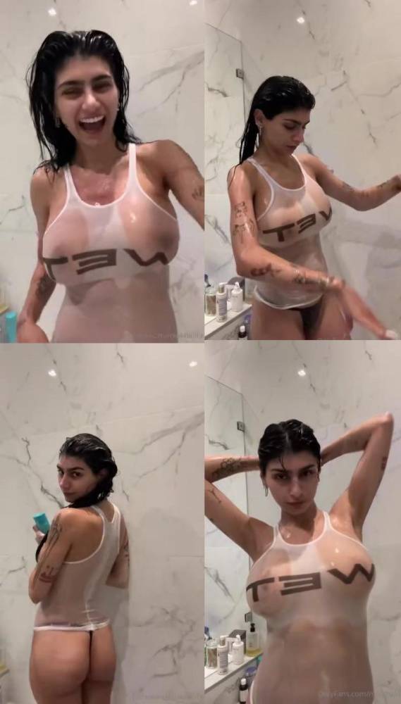 Mia Khalifa Nude Wet Tank Top OnlyFans Video Leaked - #1