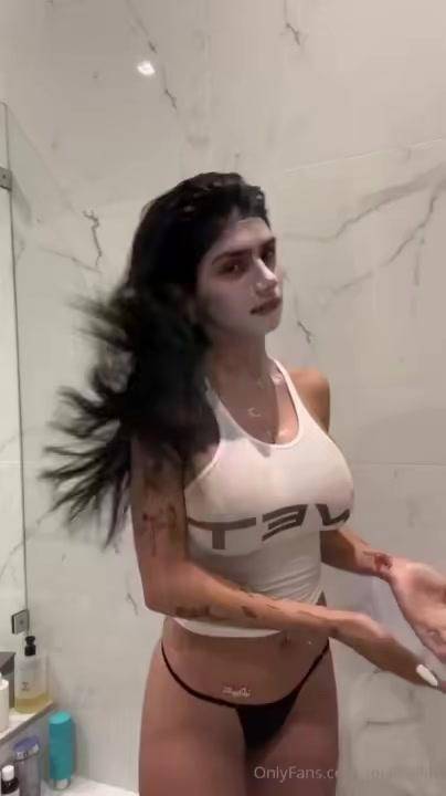 Mia Khalifa Nude Wet Tank Top OnlyFans Video Leaked - #12