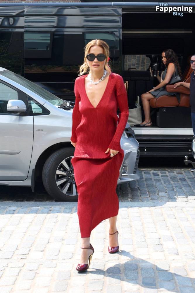 Rita Ora Goes Braless in a Red Dress in NYC (34 Photos) - #22