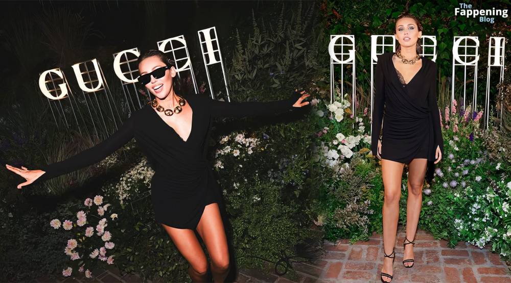 Miley Cyrus Looks Hot in a Black Dress at the Gucci Party (25 Photos) - #24