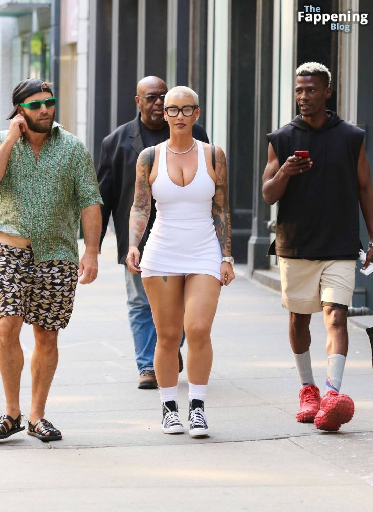 Amber Rose Turns Heads in a Revealing White Mini Dress During SoHo Outing (39 Photos) - #1