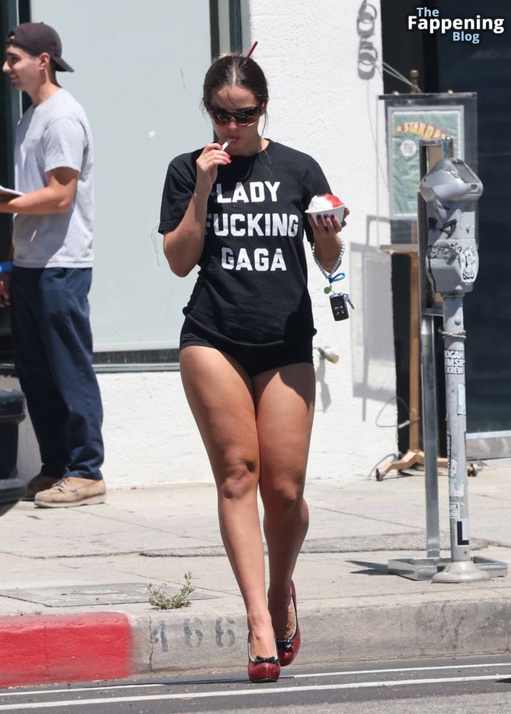 Addison Rae Rocks Bold “Lady Gaga” Tee and Red Heels in Los Angeles (27 Photos) - #20