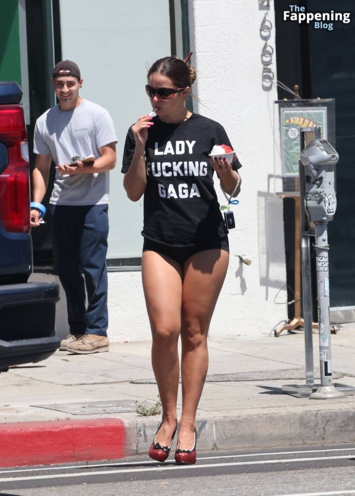 Addison Rae Rocks Bold “Lady Gaga” Tee and Red Heels in Los Angeles (27 Photos) - #21