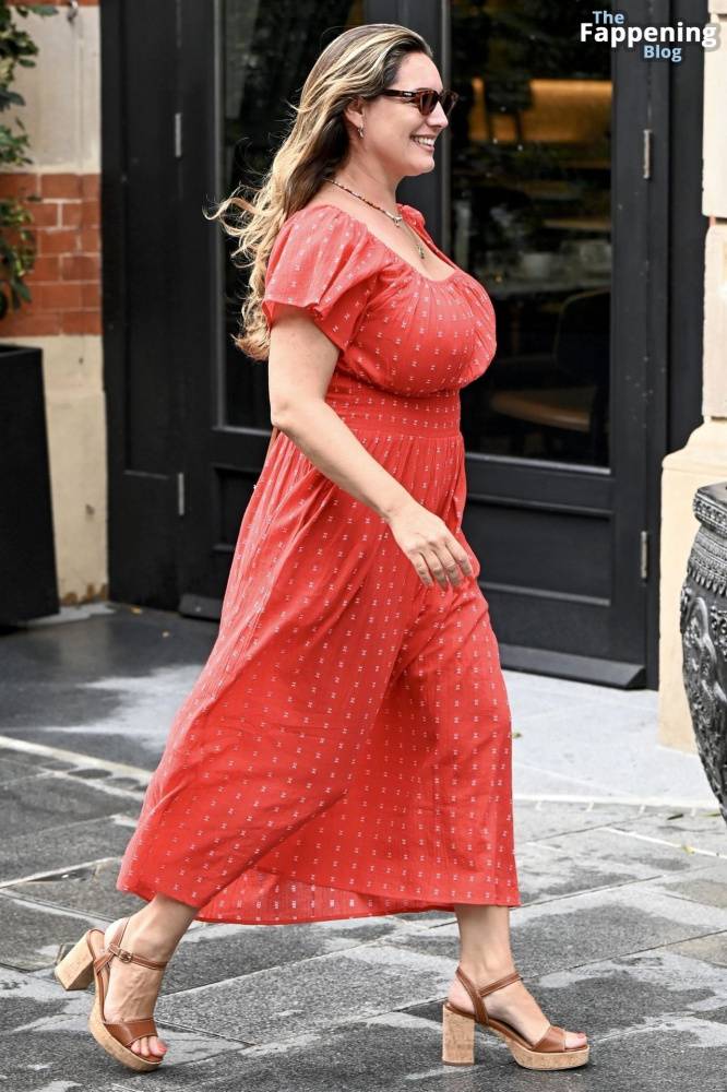 Kelly Brook Shows Off Her Assets in a Red Dress in London (34 Photos) - #18