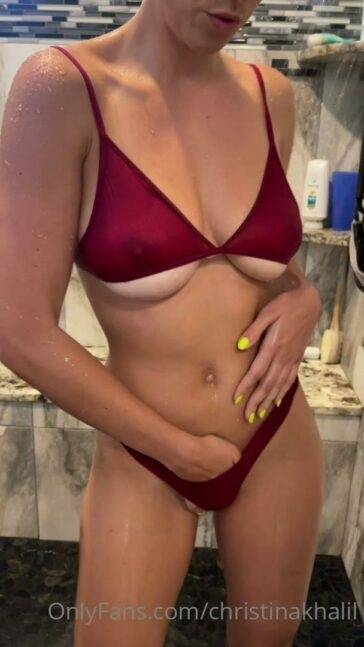 Christina Khalil Shower Bikini Strip Onlyfans photo Leaked - #main