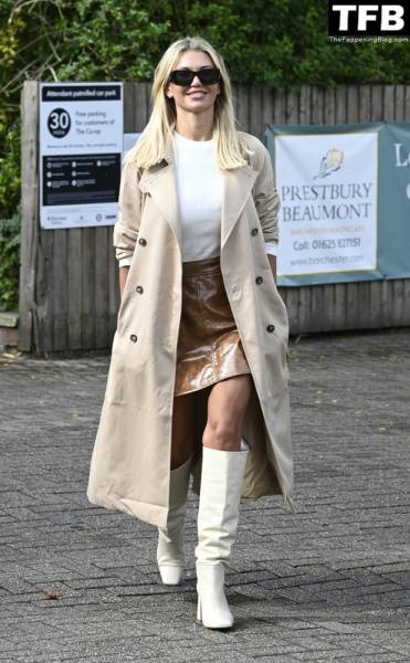 Christine McGuinness Puts on a Leggy Display Out and About in Cheshire on dailyfans.net