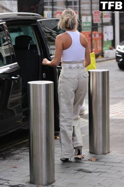 Ashley Roberts Leaves Little to the Imagination Stepping Out From Heart Radio Braless on dailyfans.net