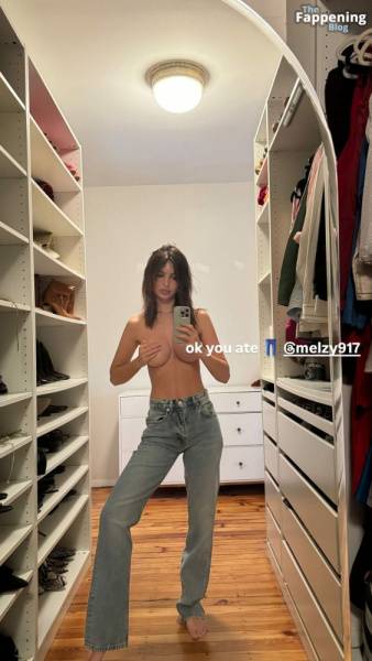 Emily Ratajkowski Topless (1 Selfie Photo) on dailyfans.net