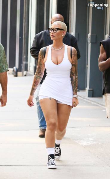 Amber Rose Turns Heads in a Revealing White Mini Dress During SoHo Outing (39 Photos) on dailyfans.net